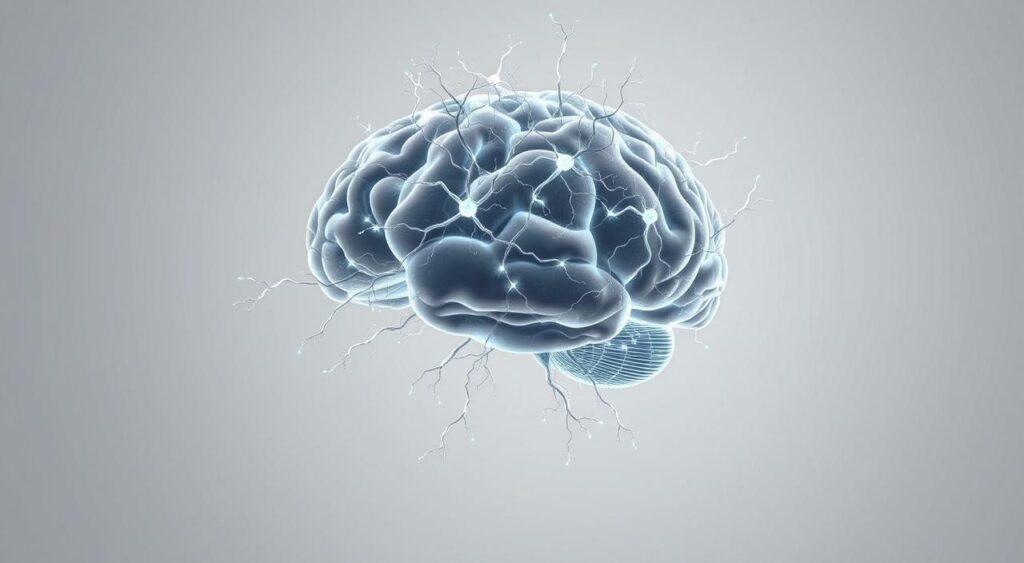 A photorealistic digital illustration depicting the human brain with a complex network of interconnected neurons, synapses, and electrical impulses, symbolizing the process of pattern recognition. The image should have a clean, minimalist aesthetic with a focus on the intricate details of the brain's neural architecture. The lighting should be soft and directional, casting subtle shadows to add depth and dimensionality. The background should be a neutral, gradient-based color palette that complements the organic forms of the brain, evoking a sense of contemplation and insight. The overall composition should convey the idea of the brain's remarkable ability to identify and interpret patterns, a key aspect of the Texas Sharpshooter Fallacy mental model.