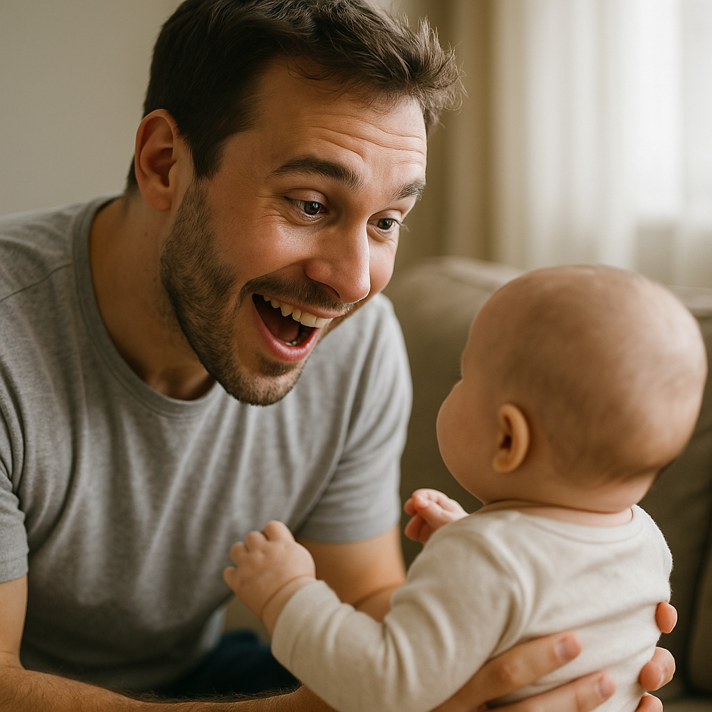 a parent reacting positively to their baby-plain folks fallacy