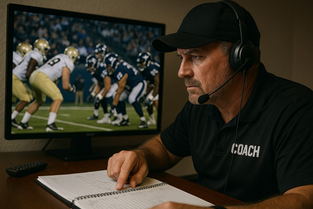 plain folks fallacy mental model- a coach reviewing game footage