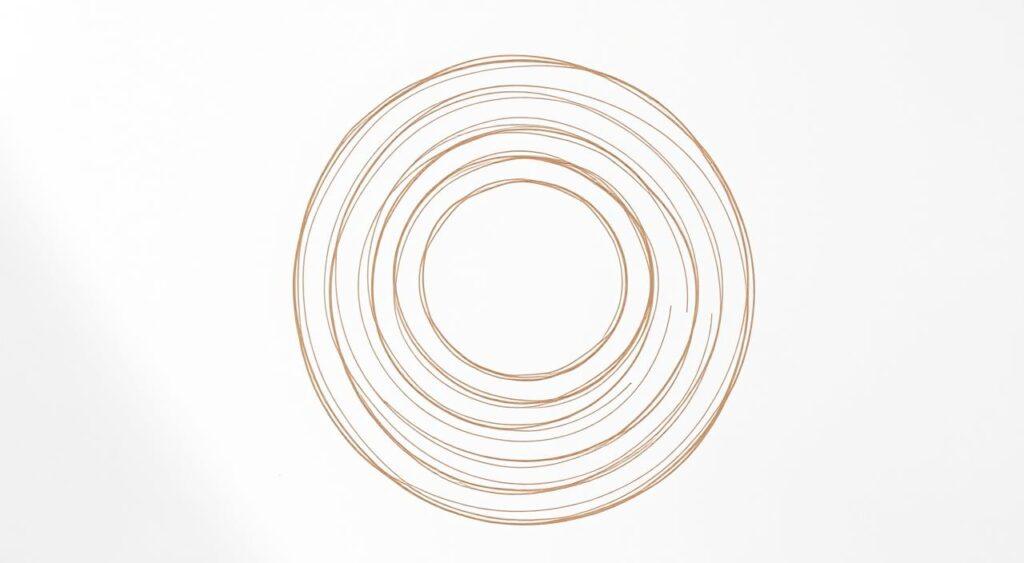 A meticulous, hand-drawn circular diagram on crisp white paper, with concentric rings representing an individual's core competencies, skills, and areas of expertise. The innermost ring showcases the person's deepest, most fundamental abilities, while the outer rings capture secondary and tertiary domains of knowledge. The diagram is rendered in muted earth tones, with delicate line work and subtle shading, conveying a sense of thoughtfulness and introspection. Soft, diffused lighting emanates from the top left, casting gentle shadows and highlighting the textured quality of the paper. The overall composition exudes a sense of clarity, focus, and personal discovery, perfectly suited to illustrate the "Circle of Competence" concept.