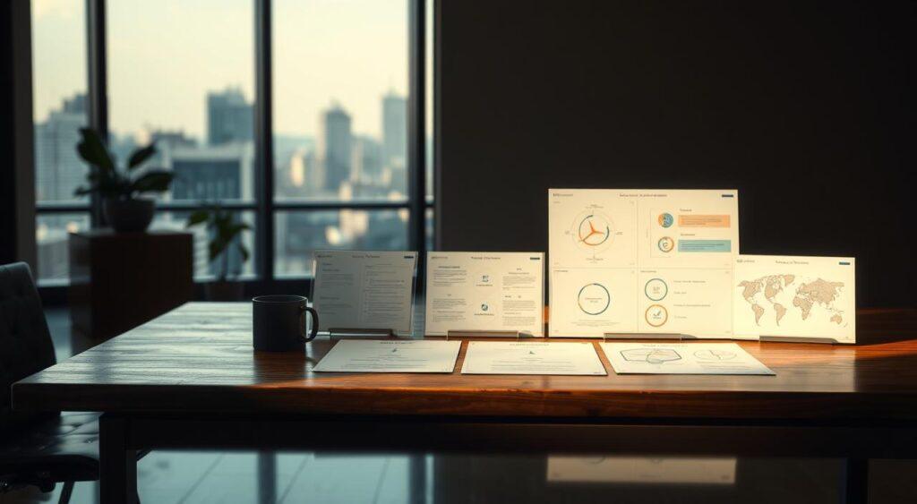 A serene, dimly lit workspace with a polished wooden table at the center. On the table, a series of decision-making frameworks are presented in the form of elegant, minimalist diagrams and infographics. The lighting is soft and warm, casting a contemplative atmosphere. In the background, a blurred cityscape can be seen through the large window, suggesting the broader context of the decision-making process. The overall scene conveys a sense of thoughtful deliberation and the integration of mental models into a structured, visually-appealing decision-making approach. A serene, dimly lit workspace with a polished wooden table at the center. On the table, a series of decision-making frameworks are presented in the form of elegant, minimalist diagrams and infographics. The lighting is soft and warm, casting a contemplative atmosphere. In the background, a blurred cityscape can be seen through the large window, suggesting the broader context of the decision-making process. The overall scene conveys a sense of thoughtful deliberation and the integration of mental models into a structured, visually-appealing decision-making approach.