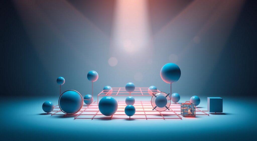 A three-dimensional diagram depicting the core concepts behind mental models. In the foreground, a series of interconnected spheres and cubes represent the various mental models, each with their own unique structure and function. The middle ground features a grid-like framework, symbolizing the overarching structure that guides the application of these mental models. In the background, a soft, ethereal glow provides a sense of depth and contemplation, inviting the viewer to explore the intricacies of this complex yet essential cognitive system. Elegant lighting from multiple angles highlights the dimensional qualities of the shapes, creating a visually captivating and informative illustration.