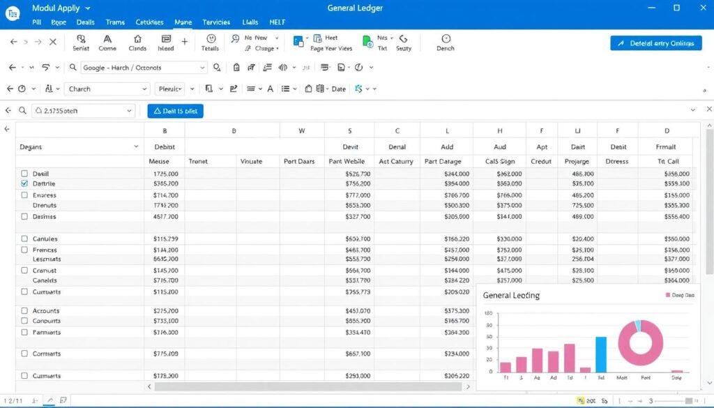 Modern accounting software showing double entry system