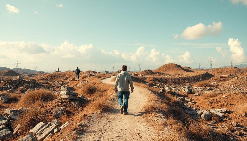 Person confidently navigating challenges using Murphy's Law mental model as a guide Person confidently navigating challenges using Murphy's Law mental model as a guide