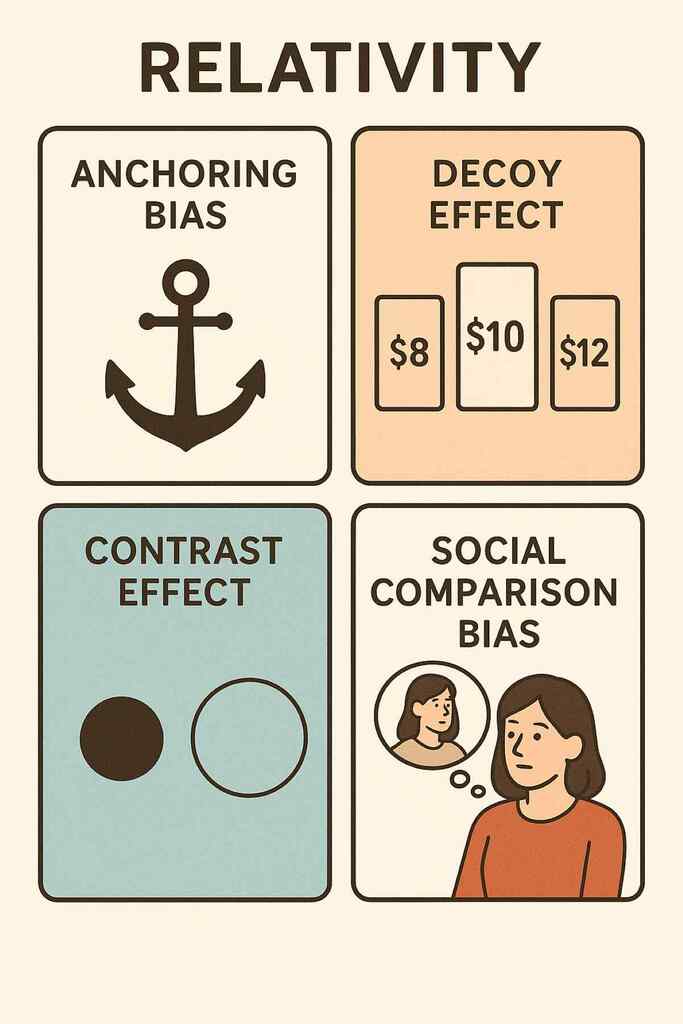 cognitive biases related to the relativity mental model
