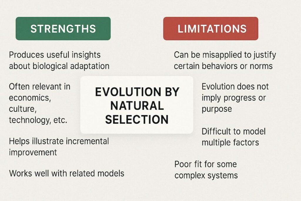 strengths and limitations of the evolution by natural selection
