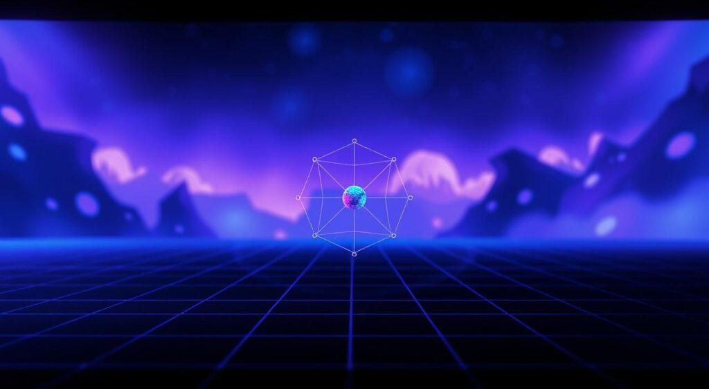 A visually striking illustration of the Heisenberg Uncertainty Principle, capturing the delicate balance between position and momentum. In the foreground, a minimalist geometric representation of a particle, its velocity and location in constant flux, rendered in shades of blue and purple. The middle ground features a grid-like structure, hinting at the underlying quantum framework, while the background displays a blurred, ethereal landscape, conveying the sense of the unknown and the fundamental limits of measurement. Dramatic, high-contrast lighting casts dramatic shadows, emphasizing the tension and uncertainty inherent in the principle. The overall composition evokes a sense of scientific exploration and the profound mysteries of the subatomic world.